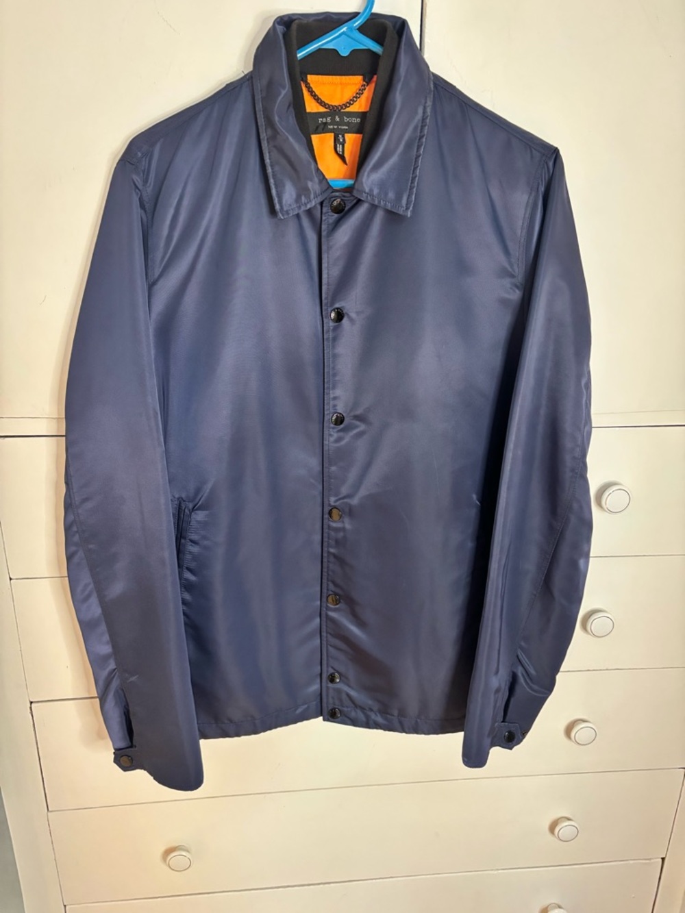 rag & bone Navy Lightweight Shirt Jacket with Orange Lining